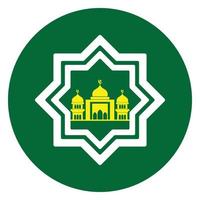 moschea islamico piatto icona vettore