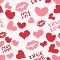 senza soluzione di continuità modello amore cuore icona, labbra nel rosa sfondo vettore illustrazioni eps10