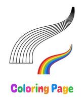 colorazione pagina con arcobaleno per bambini vettore