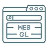 webgl linea Due colore icona vettore