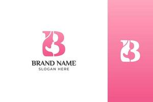 lettera bellezza viso rosa logo design vettore