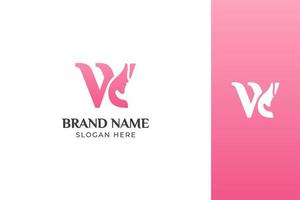 lettera bellezza viso rosa logo design vettore