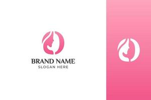lettera bellezza viso rosa logo design vettore