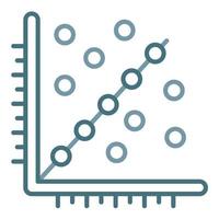 regressione analisi linea Due colore icona vettore