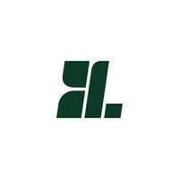 lettera bl astratto foglia verde geometrico semplice logo vettore