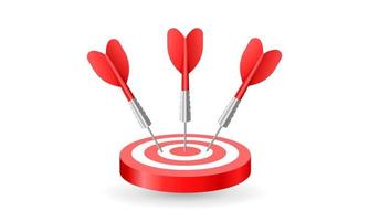 rosso cerchio bullseye con freccette. vettore illustrazione.