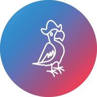 pirata pappagallo linea pendenza cerchio sfondo icona vettore