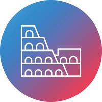 Colosseo linea pendenza cerchio sfondo icona vettore