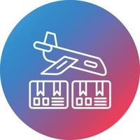 aereo consegna linea pendenza cerchio sfondo icona vettore