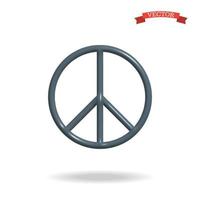 3d pace cartello vettore icona, realistico lucido plastica simbolo.