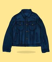 scarabocchio stile cartone animato jean giacca, elegante vettore