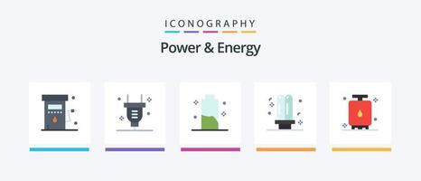 energia e energia piatto 5 icona imballare Compreso fluorescente. elettricità. elettricità. lampadina. energia. creativo icone design vettore