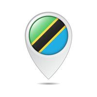 carta geografica Posizione etichetta di Tanzania bandiera vettore