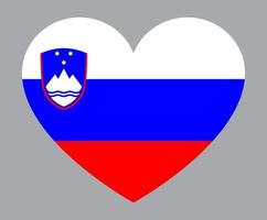 piatto cuore sagomato illustrazione di slovenia bandiera vettore