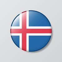 lucido pulsante cerchio sagomato illustrazione di Islanda bandiera vettore