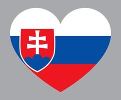 piatto cuore sagomato illustrazione di slovacchia bandiera vettore
