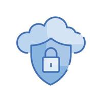 nube protezione vettore blu icona nube calcolo simbolo eps 10 file