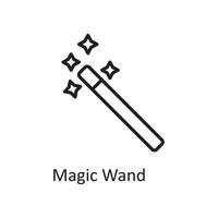 Magia bacchetta magica vettore schema icona design illustrazione. design e sviluppo simbolo su bianca sfondo eps 10 file