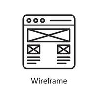 wireframe vettore schema icona design illustrazione. design e sviluppo simbolo su bianca sfondo eps 10 file