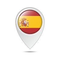 carta geografica Posizione etichetta di Spagna bandiera vettore