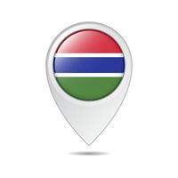 carta geografica Posizione etichetta di Gambia bandiera vettore