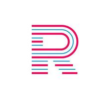 moderno lineare maiuscolo r logo. futuristico aziendale identità logo, azienda grafico design. vettore