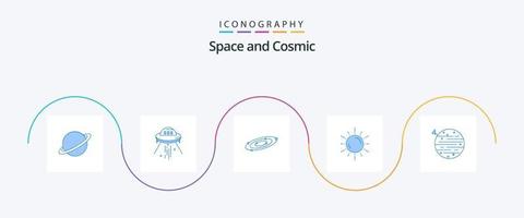 spazio blu 5 icona imballare Compreso spazio. universo. razzo. sistema. astronomia vettore