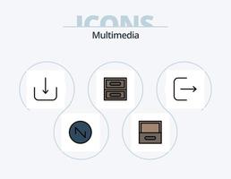 multimedia linea pieno icona imballare 5 icona design. . server. onda. multimedia. nube vettore