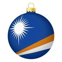 Natale albero palla con marshall isole bandiera. icona per Natale vacanza vettore