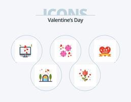 san valentino giorno piatto icona imballare 5 icona design. amore distintivo. cuore distintivo. cuore. amore. fiore vettore