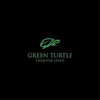 naturale verde tartaruga linea arte logo design vettore