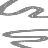 curvatura avvolgimento strada o autostrada con centro cartone animato illustrazione isolato su bianca vettore
