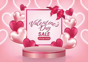 San Valentino giorno vendita Schermo sito web bandiera rosa sfondo vettore