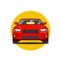 rosso berlina muscolo auto davanti Visualizza, vettore illustrazione