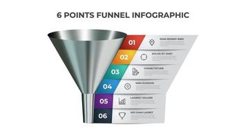 imbuto Infografica diagramma, grafico elemento con 6 punti, elenco, opzioni, può essere Usato per presentazione, digitale marketing, i saldi, eccetera. vettore