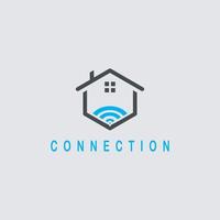 inteligente casa connessione icona logo vettore design illustrazione.