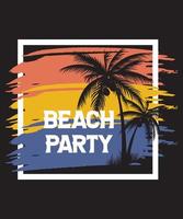 spiaggia festa maglietta design vettore