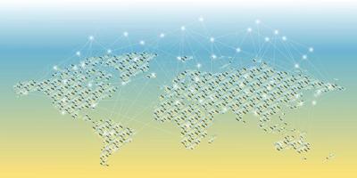 digitale città mondo carta geografica con globale Rete tecnologia vettore