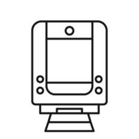 treno linea icona isolato su bianca sfondo. nero piatto magro icona su moderno schema stile. lineare simbolo e modificabile ictus. semplice e pixel Perfetto ictus vettore illustrazione. ragnatela cartello design
