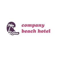 spiaggia Hotel logo design illustrazione vettore