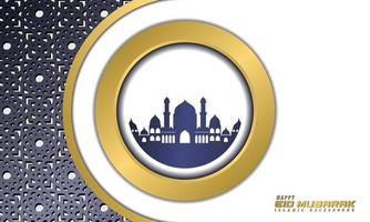 islamico saluti Ramadan kareem carta design sfondo con classico ornamento e moschea vettore