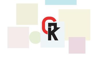 alfabeto lettere iniziali monogramma logo gk, kg, g e k vettore