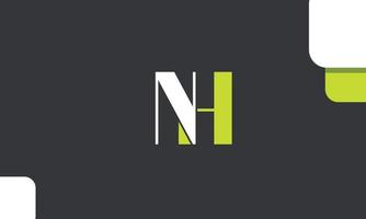 lettere dell'alfabeto iniziali monogramma logo nh, hn, n e h vettore