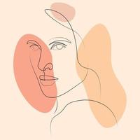 schema minimalista donne viso potrait mano disegnato vettore