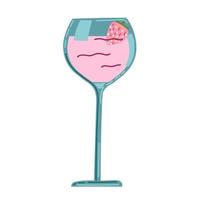 San Valentino S giorno cocktail con fragole. bicchiere icona. vettore illustrazione.