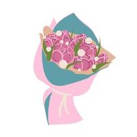 fiore mazzo isolato su sfondo. mazzo di Rose, petalo di rosa tulipano. regalo per nozze, vacanza concetto. vettore piatto design