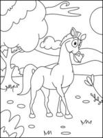 cavallo colorazione pagine per bambini - colorazione libro vettore