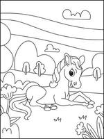cavallo colorazione pagine per bambini - colorazione libro vettore