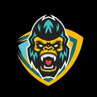 gorilla e scudo esport logo, vettore design e esport logo, adatto per esportazione, sport e nulla relazionato con Questo design