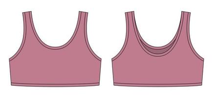 ragazza reggiseno tecnico schizzo illustrazione. pudra colore. casuale biancheria intima. vettore